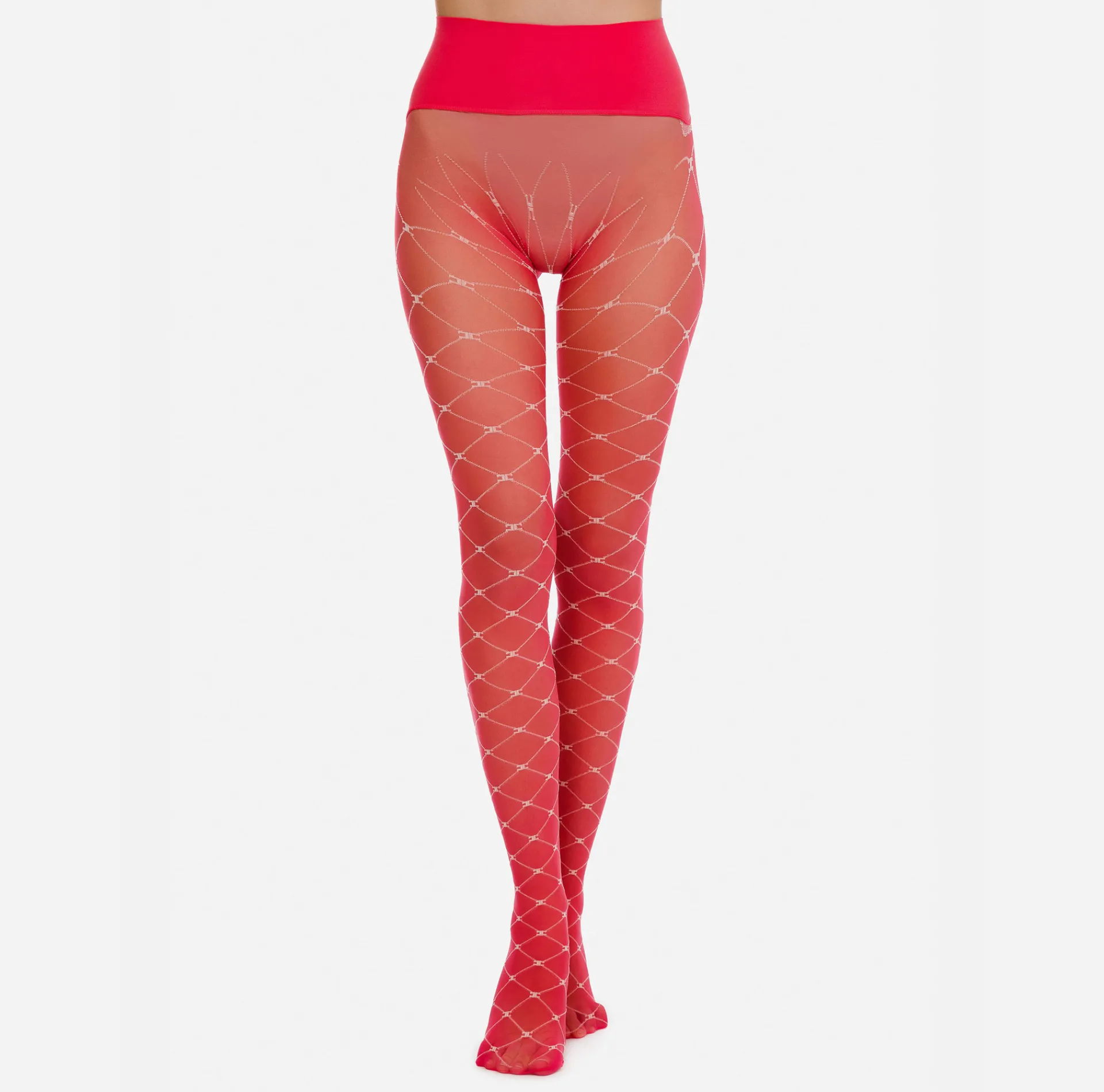 Elisabetta Franchi Stockings And Tights|Monogram-Patterned Tights Amaranth/Butter