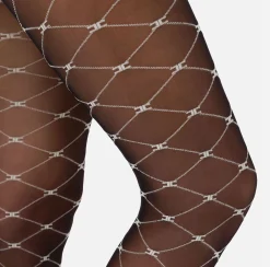 Elisabetta Franchi Stockings And Tights|Monogram-Patterned Tights Black/Butter