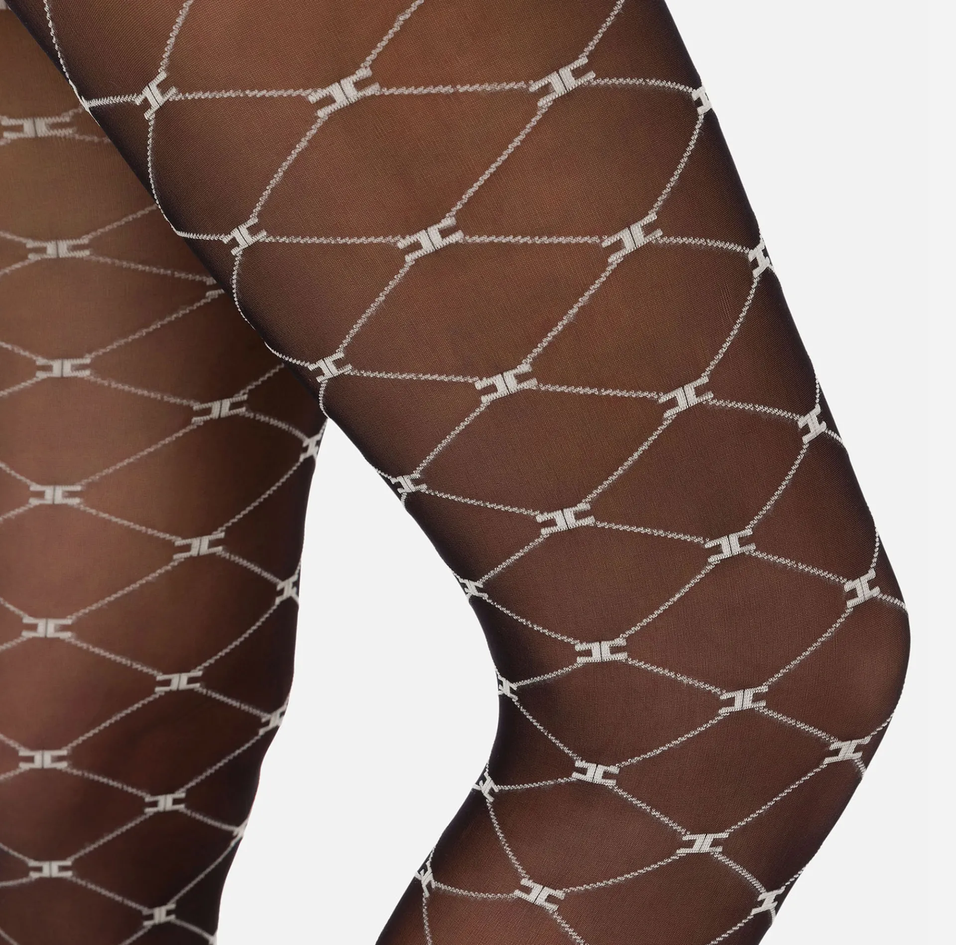 Elisabetta Franchi Stockings And Tights|Monogram-Patterned Tights Black/Butter
