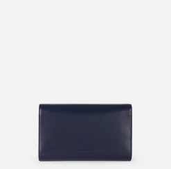 Elisabetta Franchi Strap Bags|Nappa leather baguette bag with logo turn-lock Navy