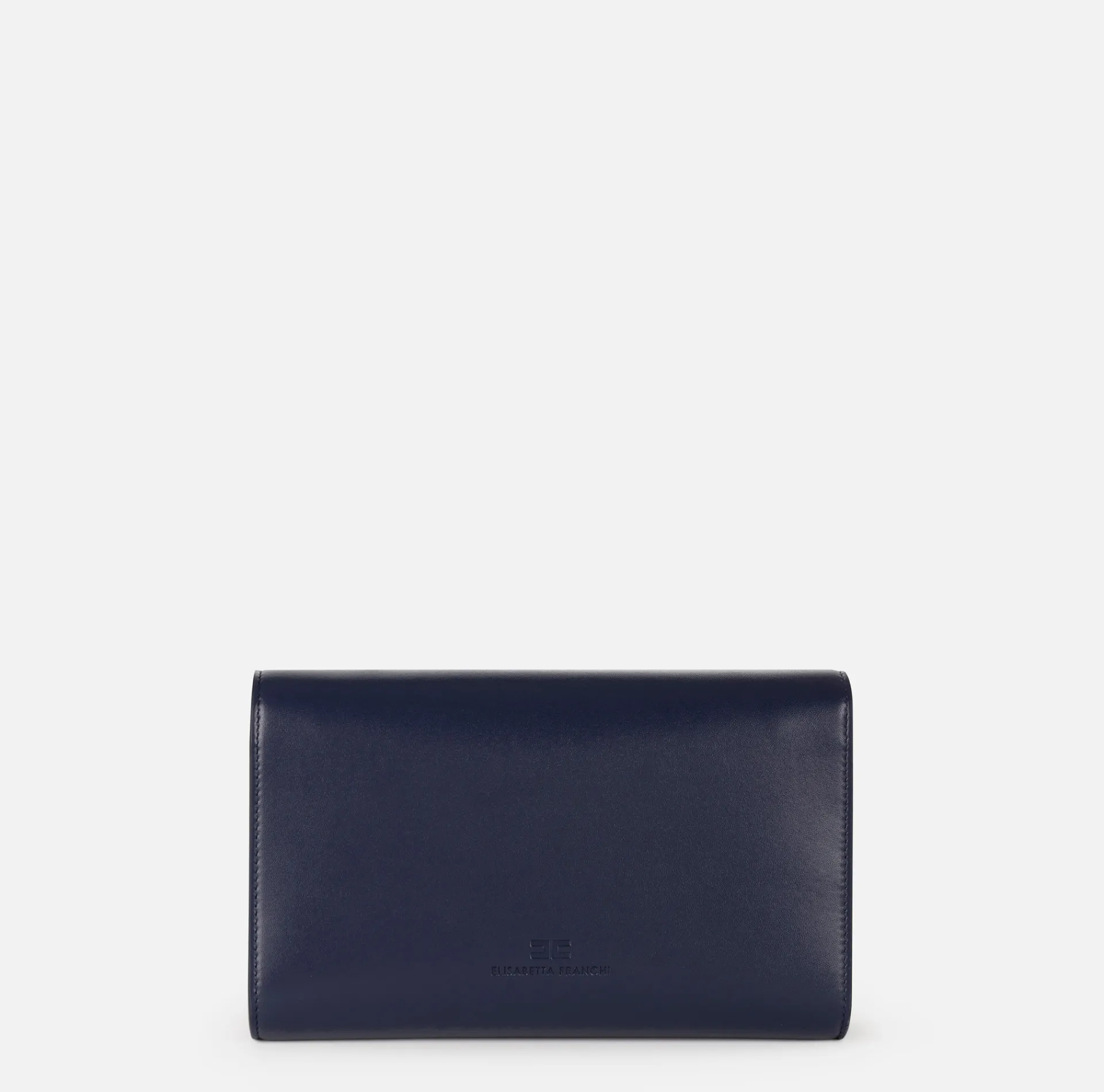 Elisabetta Franchi Strap Bags|Nappa leather baguette bag with logo turn-lock Navy