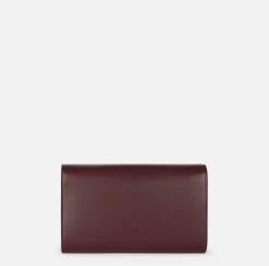 Elisabetta Franchi Strap Bags|Nappa leather baguette bag with logo turn-lock RougeNoir