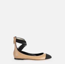 Elisabetta Franchi Sneakers & Flat Shoes|Nappa leather flats with jacquard elastics B18