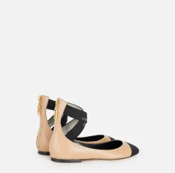 Elisabetta Franchi Sneakers & Flat Shoes|Nappa leather flats with jacquard elastics B18
