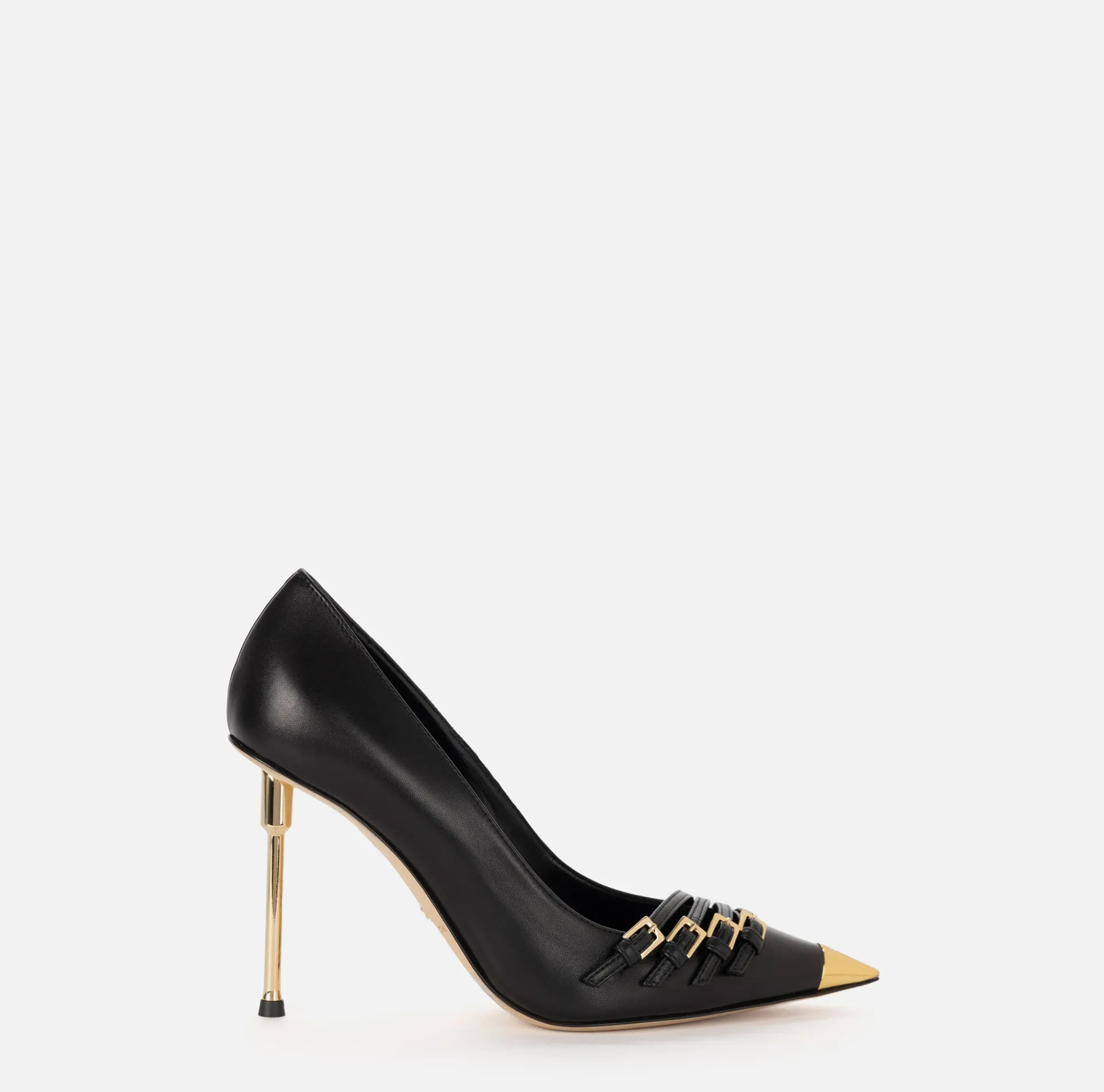 Elisabetta Franchi Pumps|Nappa leather pump with straps Black