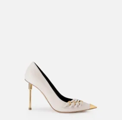 Elisabetta Franchi Pumps|Nappa leather pump with straps Butter