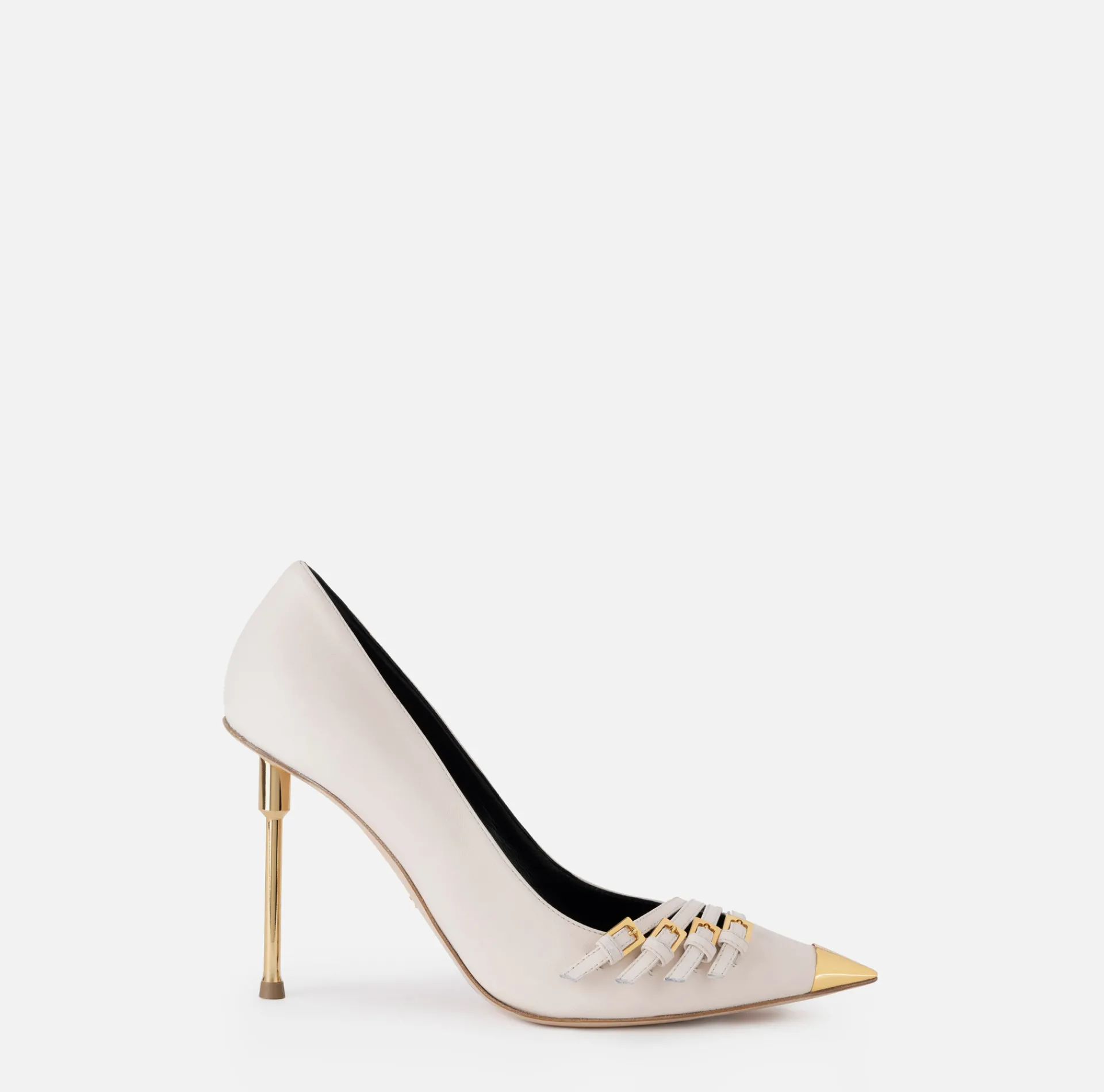 Elisabetta Franchi Pumps|Nappa leather pump with straps Butter