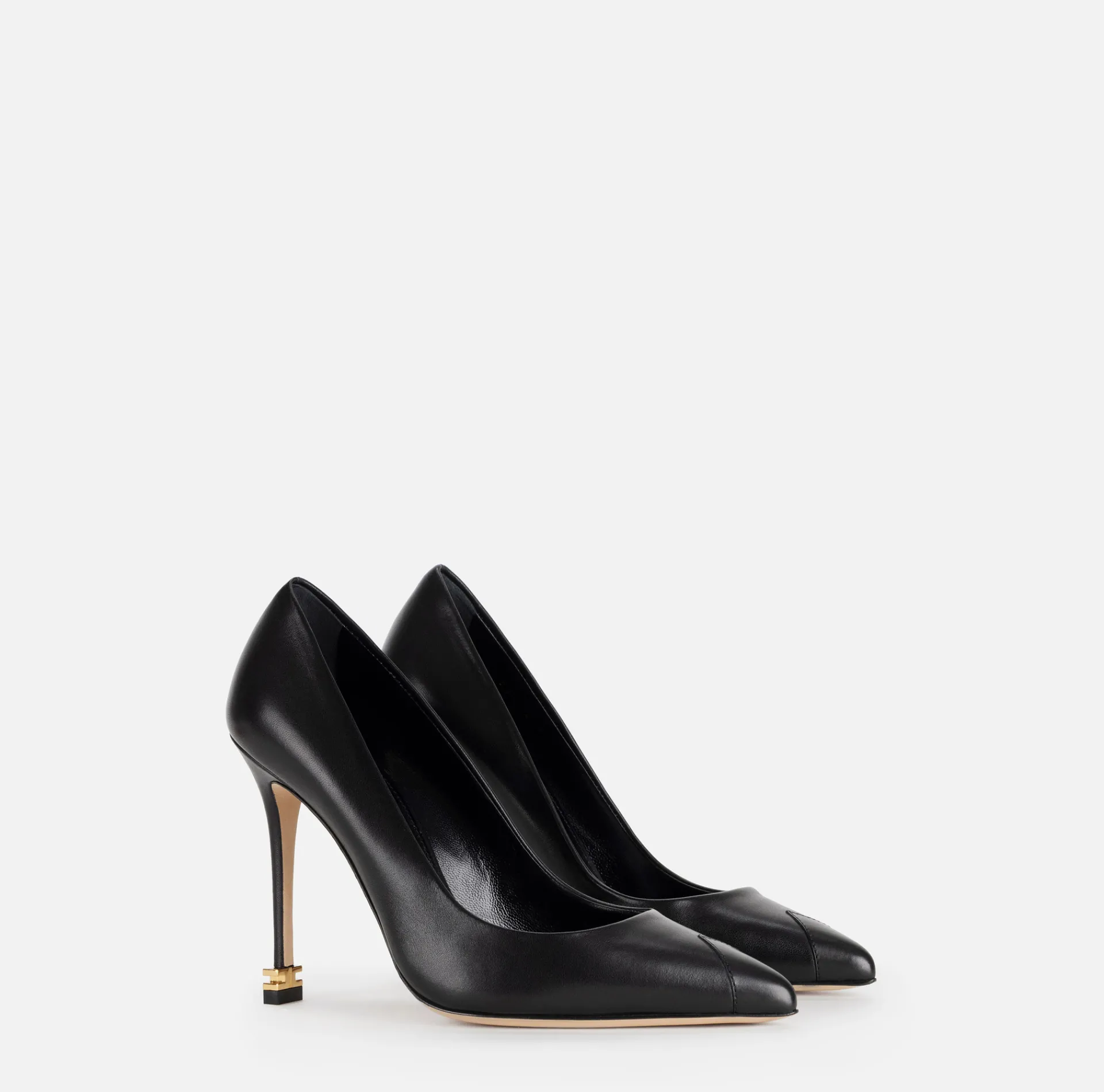 Elisabetta Franchi Pumps|Nappa leather pumps with toecap Étoile Black