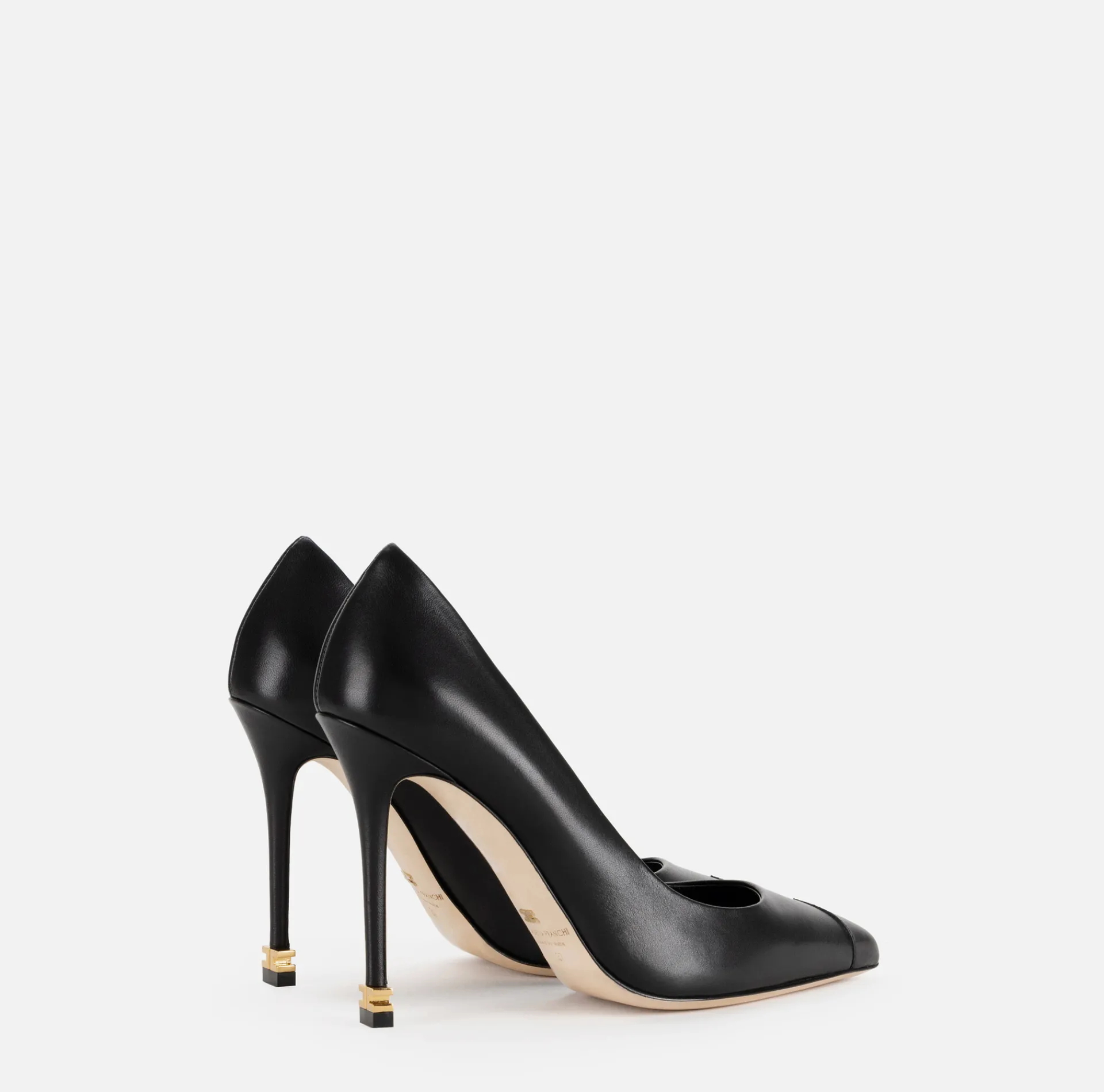 Elisabetta Franchi Pumps|Nappa leather pumps with toecap Étoile Black