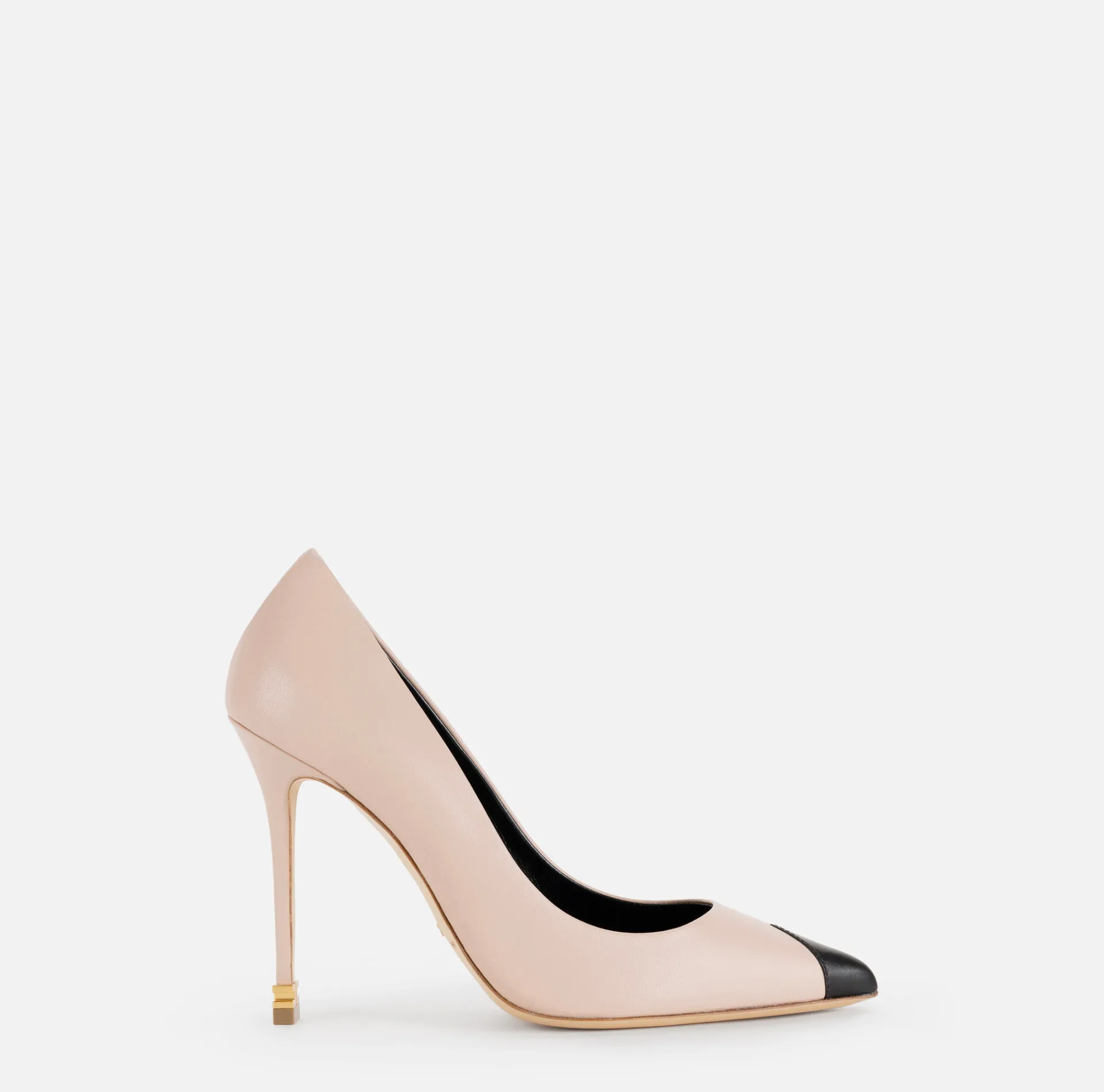 Elisabetta Franchi Pumps|Nappa leather pumps with toecap Étoile Flesh/Black