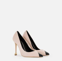 Elisabetta Franchi Pumps|Nappa leather pumps with toecap Étoile Flesh/Black