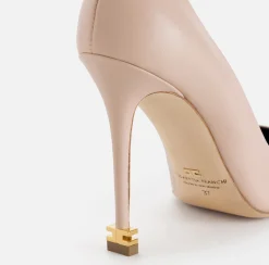 Elisabetta Franchi Pumps|Nappa leather pumps with toecap Étoile Flesh/Black