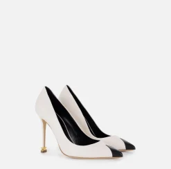 Elisabetta Franchi Pumps|Nappa leather pumps with toecap Étoile Butter/Black