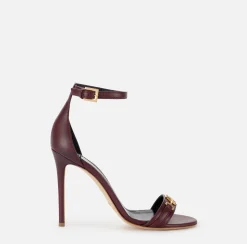 Elisabetta Franchi Sandals|Nappa leather sandal with shield horsebit RougeNoir