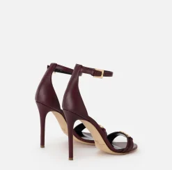 Elisabetta Franchi Sandals|Nappa leather sandal with shield horsebit RougeNoir