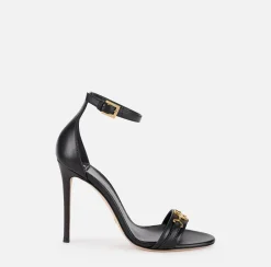 Elisabetta Franchi Sandals|Nappa leather sandal with shield horsebit Black