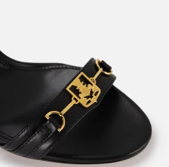 Elisabetta Franchi Sandals|Nappa leather sandal with shield horsebit Black