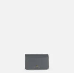 Elisabetta Franchi Strap Bags|Nappa leather shoulder bag with bellows Steel