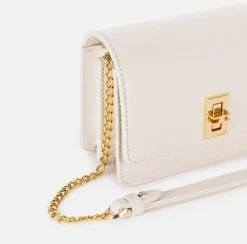 Elisabetta Franchi Strap Bags|Nappa leather shoulder bag with bellows Butter