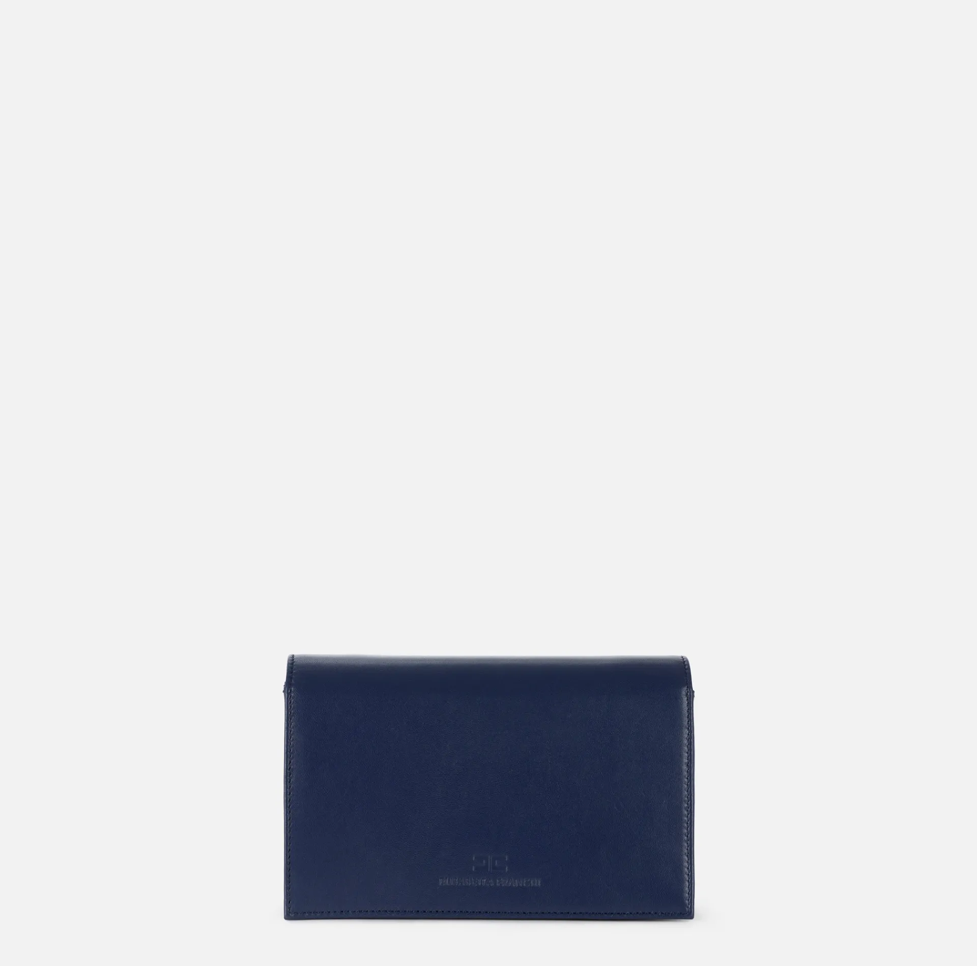 Elisabetta Franchi Strap Bags|Nappa leather shoulder bag with logo plaque Navy