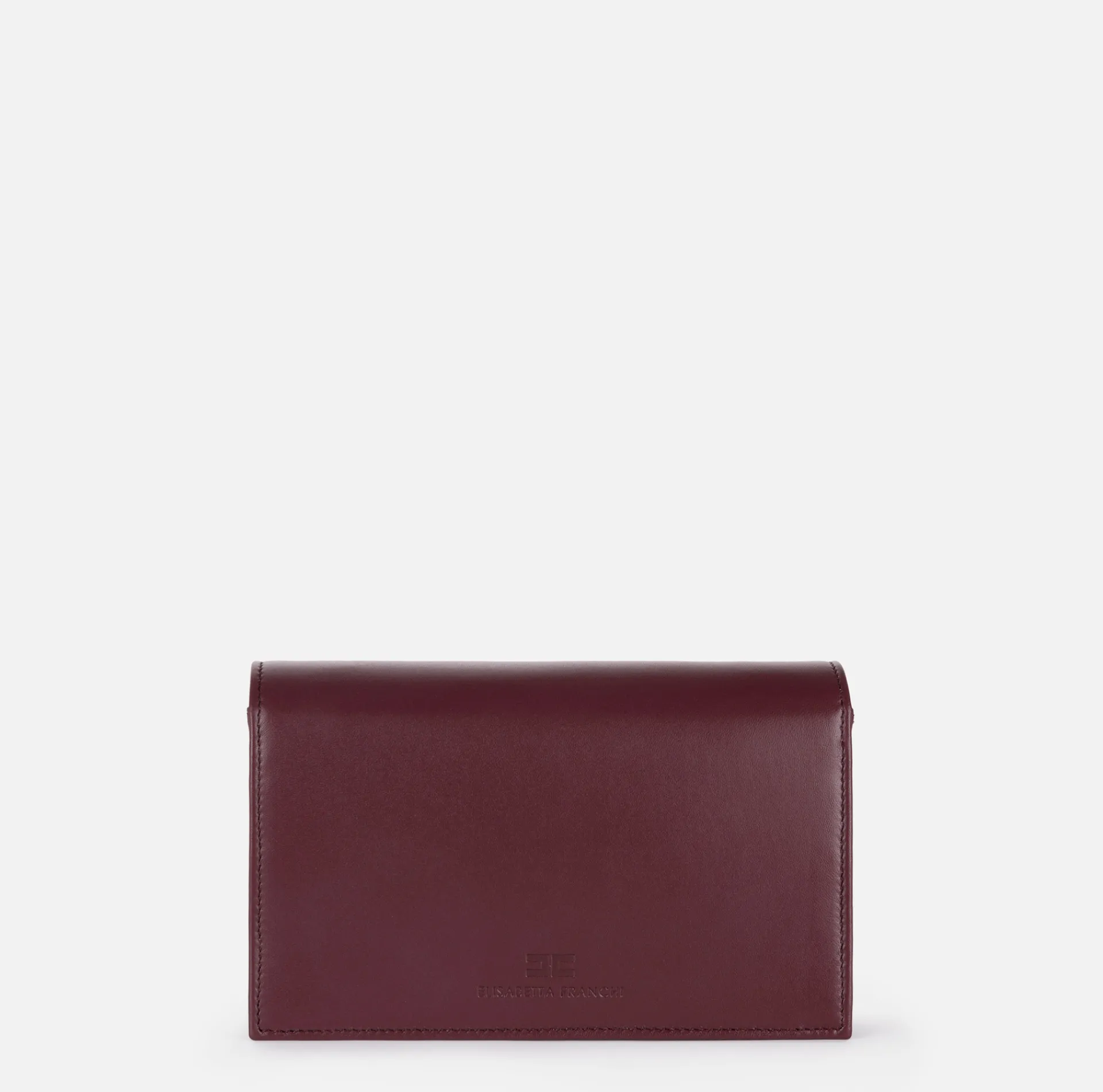 Elisabetta Franchi Strap Bags|Nappa leather shoulder bag with logo plaque RougeNoir