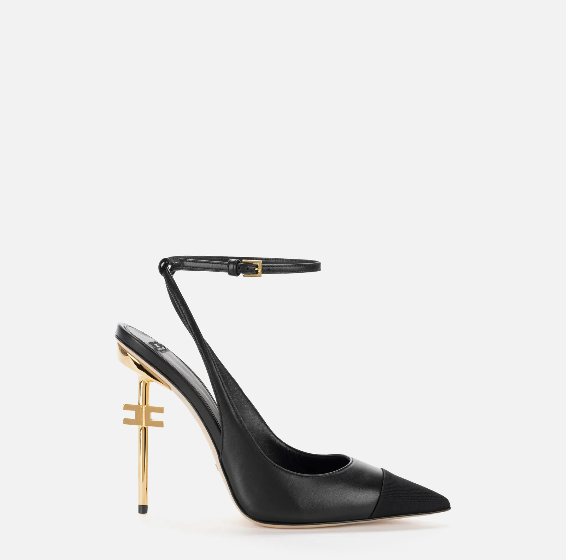 Elisabetta Franchi Pumps|Nappa leather slingback on sculpted heel Black/Black