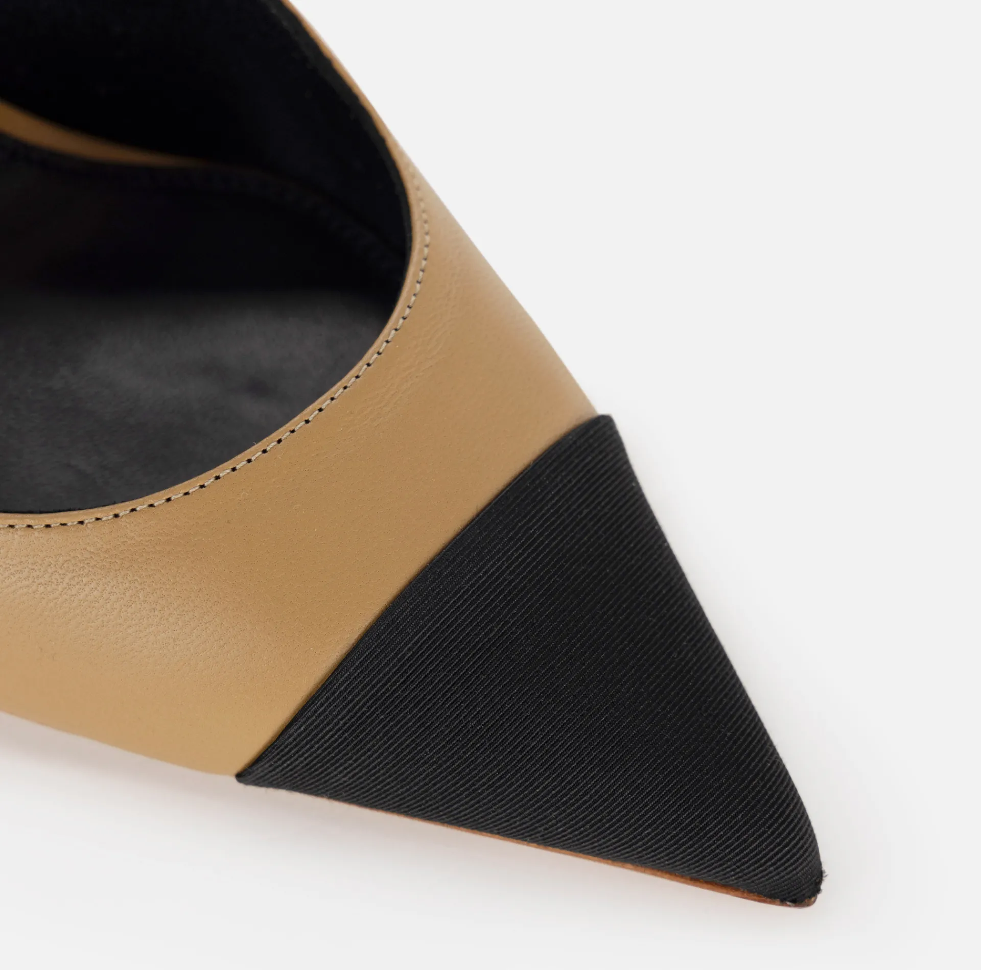 Elisabetta Franchi Pumps|Nappa leather slingback on sculpted heel Camel/Black