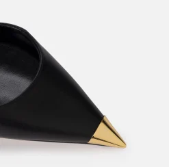 Elisabetta Franchi Pumps|Nappa leather slingback with metal toecap Black