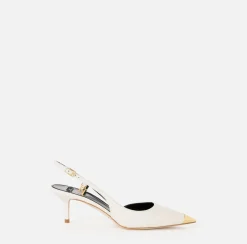 Elisabetta Franchi Pumps|Nappa leather slingback with metal toecap Butter
