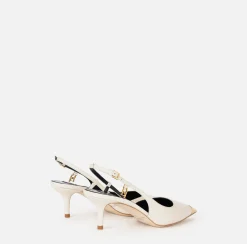 Elisabetta Franchi Pumps|Nappa leather slingback with metal toecap Butter