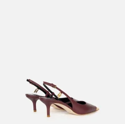 Elisabetta Franchi Pumps|Nappa leather slingback with metal toecap RougeNoir