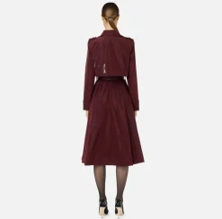Elisabetta Franchi Jackets And Trench Coats|Nylon trench coat with circle skirt and belt