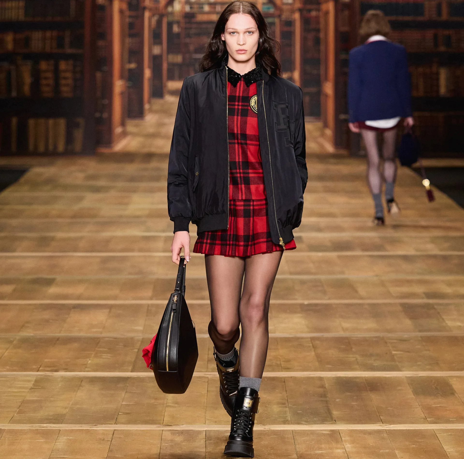 Elisabetta Franchi Coats And Jackets|Oversized bomber jacket in satin nylon with logo Black