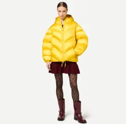 Elisabetta Franchi Coats And Jackets|Oversized down jacket in shiny nylon Mimosa