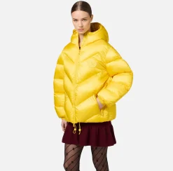 Elisabetta Franchi Coats And Jackets|Oversized down jacket in shiny nylon Mimosa