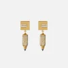 Elisabetta Franchi Jewelry|Pencil-shaped rhinestone earrings