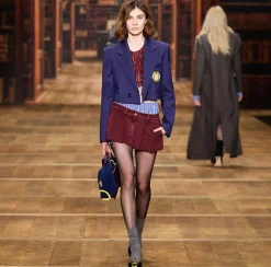 Elisabetta Franchi Skirts|Pleated denim miniskirt RougeNoir