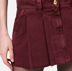 Elisabetta Franchi Skirts|Pleated denim miniskirt RougeNoir