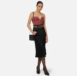 Elisabetta Franchi Top And T-Shirts|Pleated lurex jersey bodysuit Eyeshadow