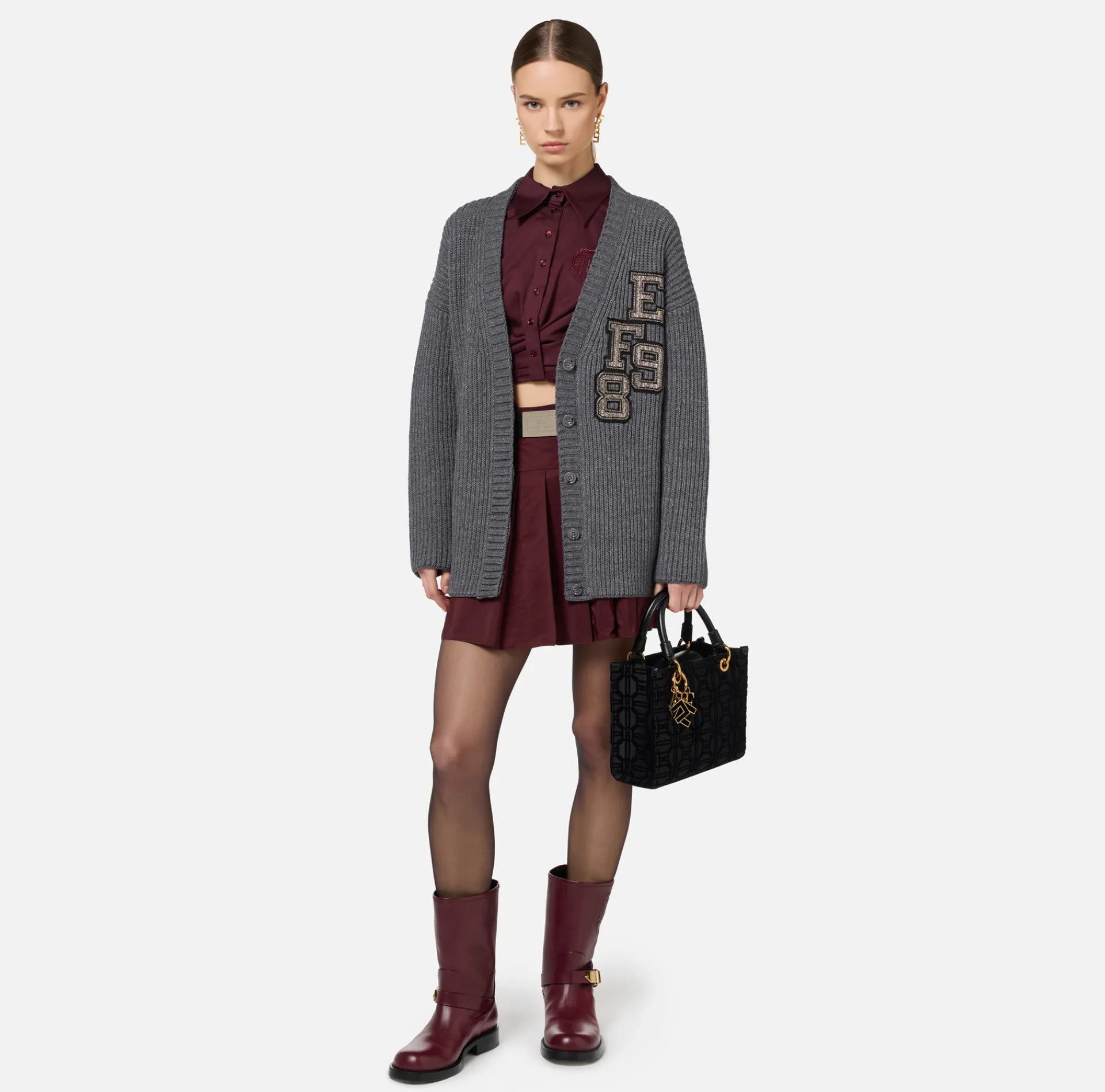 Elisabetta Franchi Skirts|Pleated miniskirt in lightweight technical nylon