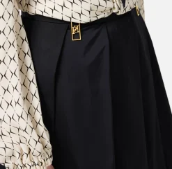 Elisabetta Franchi Skirts|Pleated miniskirt in technical nylon with zip Black
