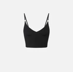 Elisabetta Franchi Top And T-Shirts|Pleated-effect viscose bustier top Black