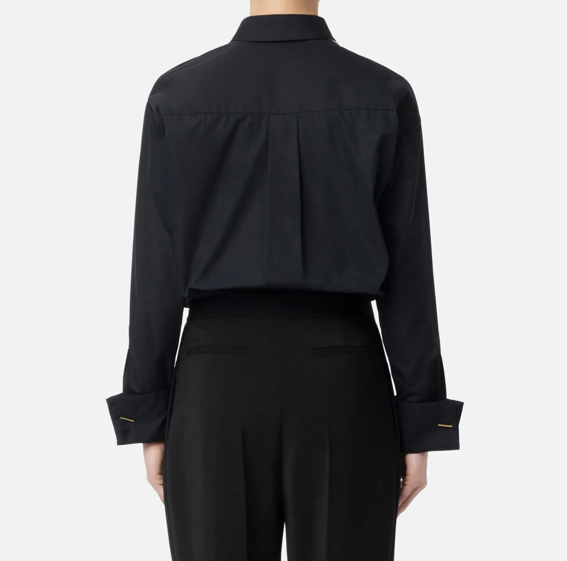 Elisabetta Franchi Shirts And Blouses|Poplin shirt with contrasting tie Black