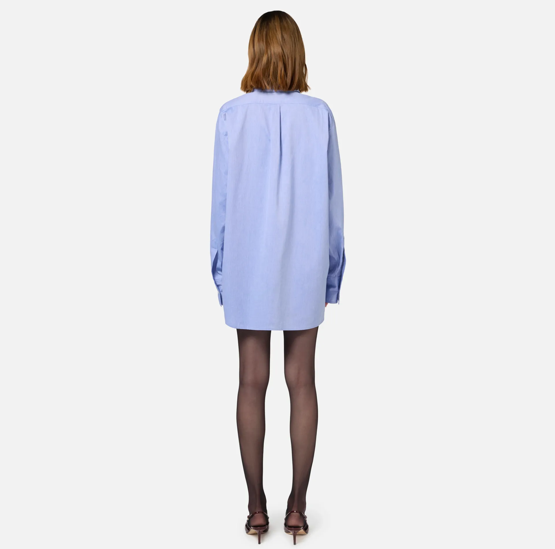 Elisabetta Franchi Shirts And Blouses|Poplin shirt with embroidered organza label OxfordGray