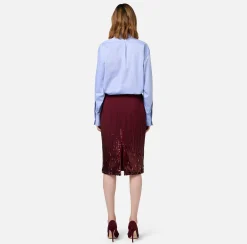 Elisabetta Franchi Shirts And Blouses|Poplin shirt with logo label OxfordGray