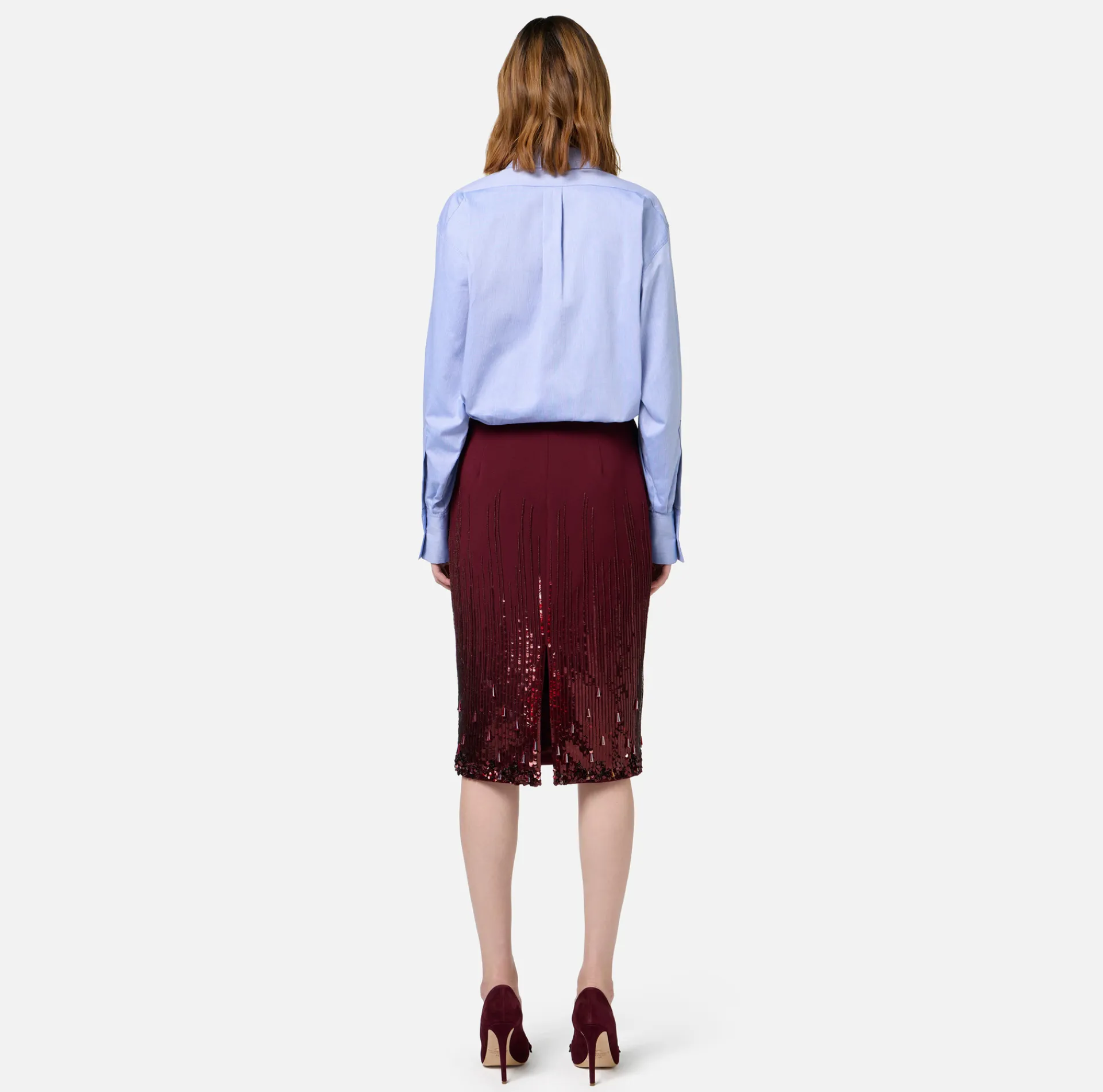 Elisabetta Franchi Shirts And Blouses|Poplin shirt with logo label OxfordGray