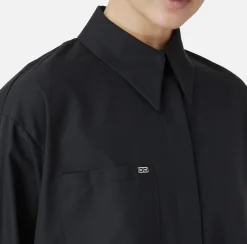 Elisabetta Franchi Shirts And Blouses|Poplin shirt with logo on cuffs Black