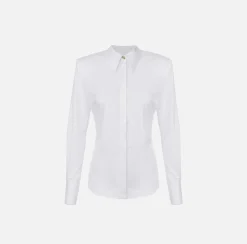 Elisabetta Franchi Shirts And Blouses|Poplin shirt with structured shoulders White
