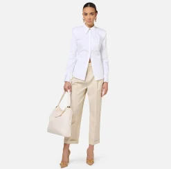 Elisabetta Franchi Shirts And Blouses|Poplin shirt with structured shoulders White