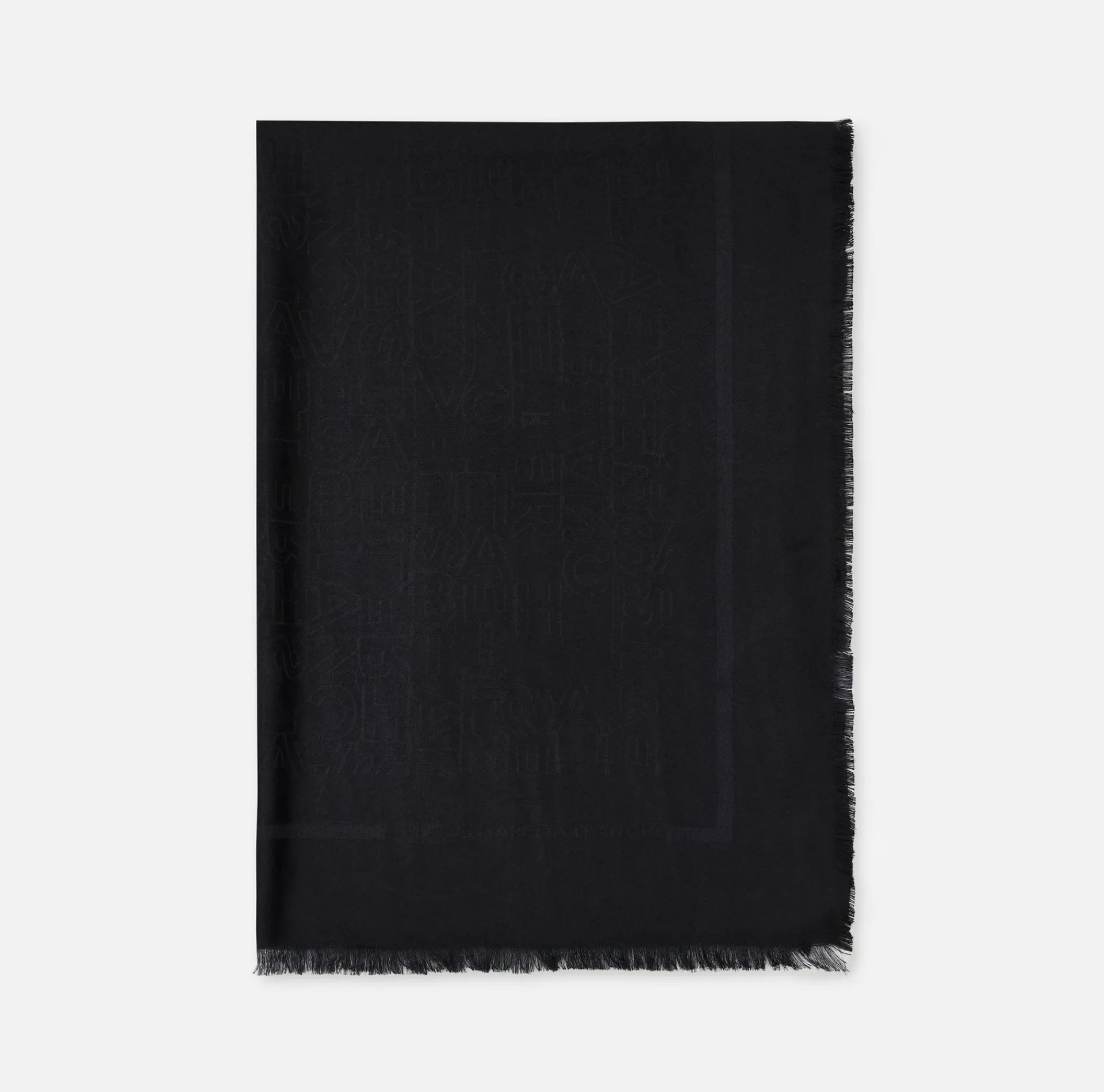 Elisabetta Franchi Scarves|Rectangular viscose jacquard pashmina scarf with logo lettering Black